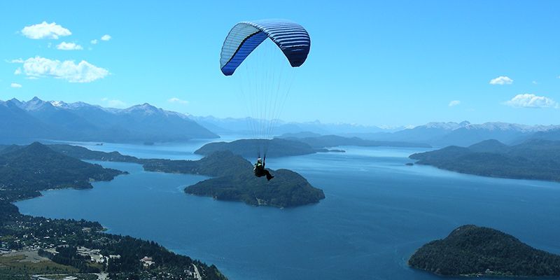 Paragliding over Lago Nahuel Huapi, Bariloche — © Philip Schilling.