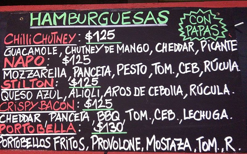 Chilli burger in Buenos Aires — © Sophie Lloyds.