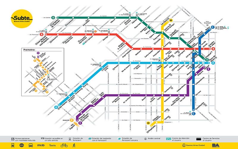 Subway network in Buenos Aires — © Buenos Aires Ciudad.